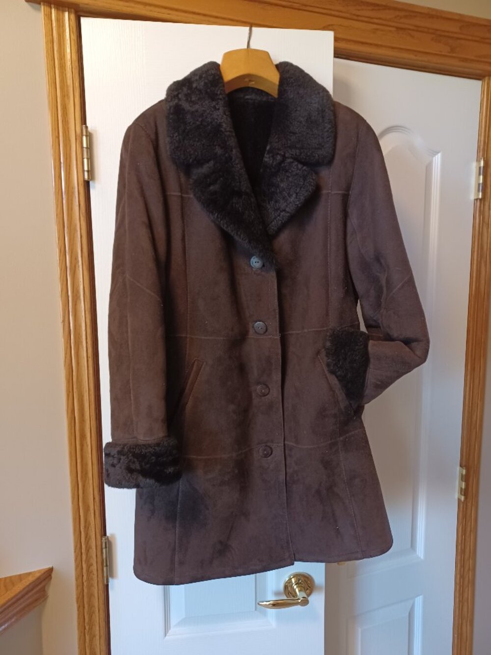 Danier brand sheep skin coat - dark brown, small